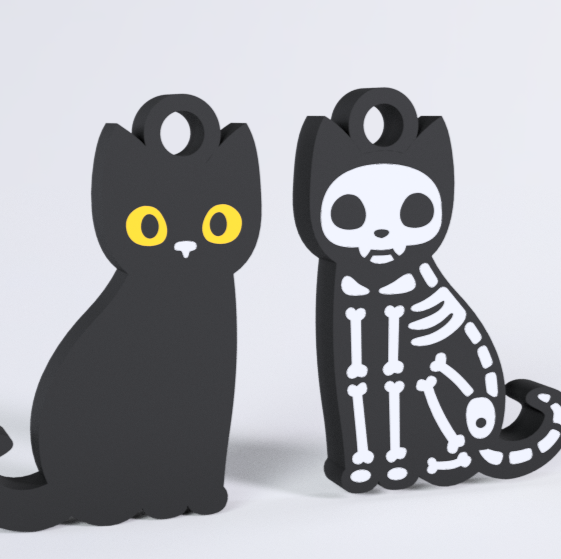 Halloween cat Keychain