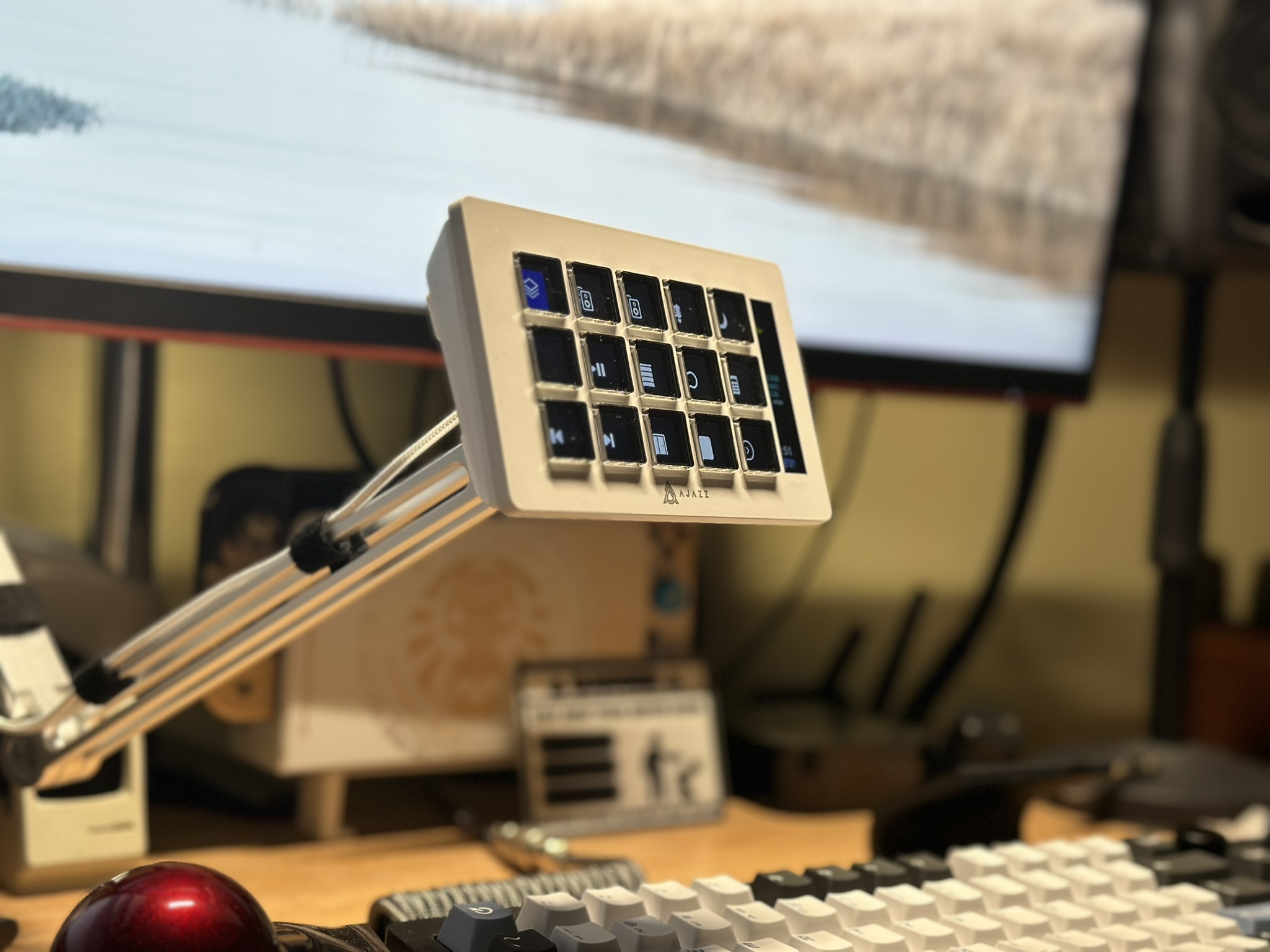 Stream deck-like device ball head arm mount
