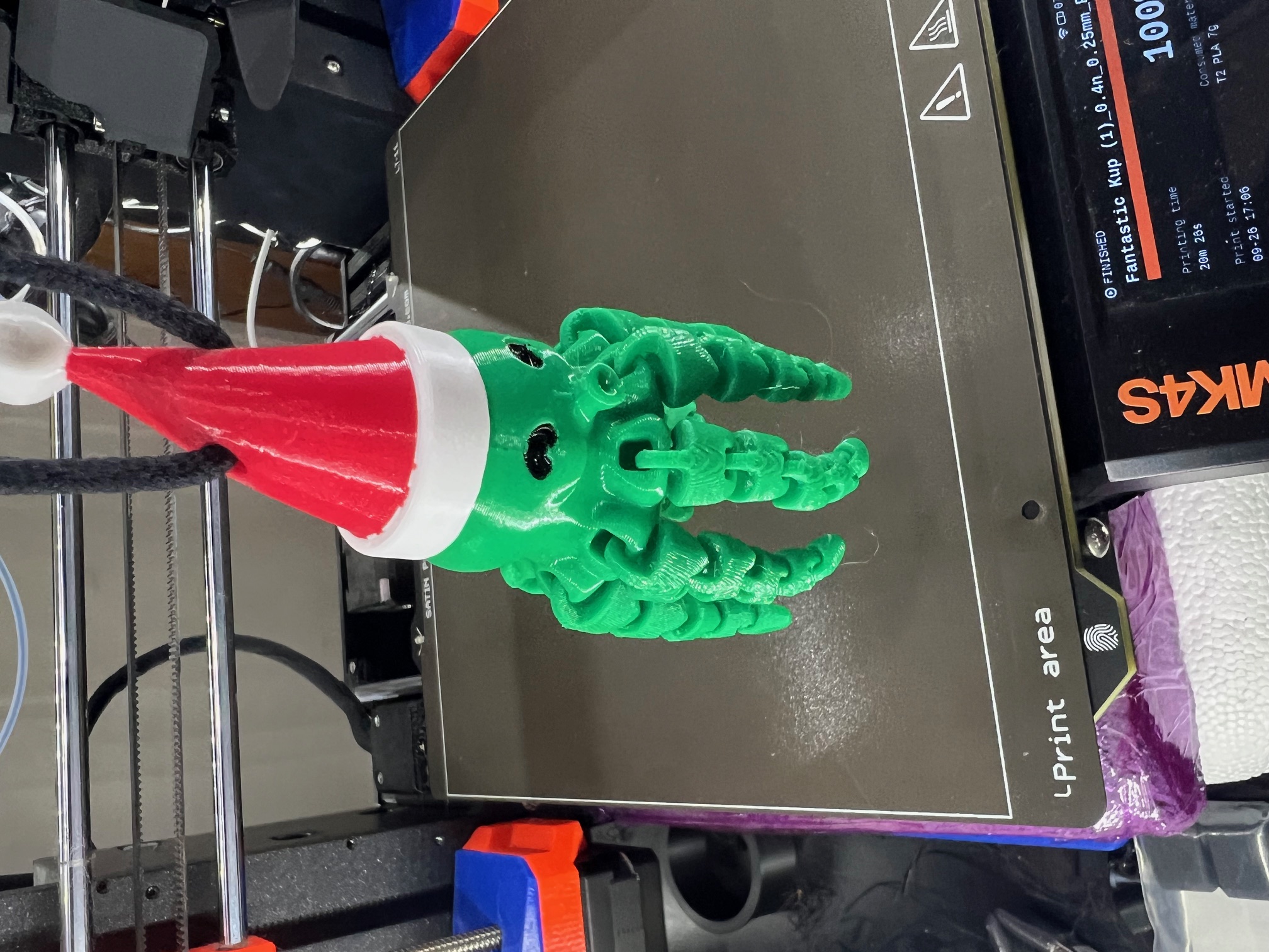 Flexi Octopus with Christmas Hat and Hole