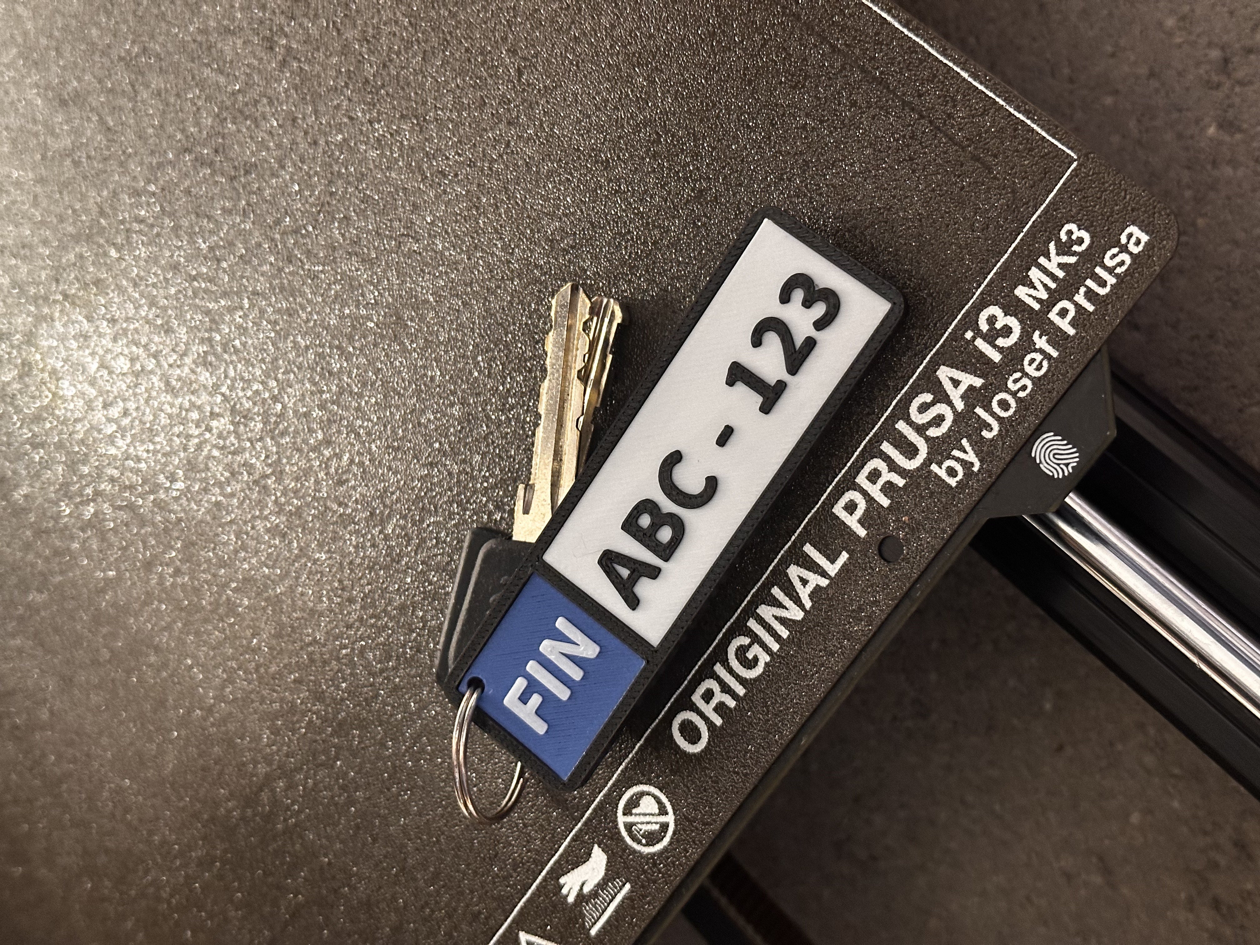 Register plate keychain