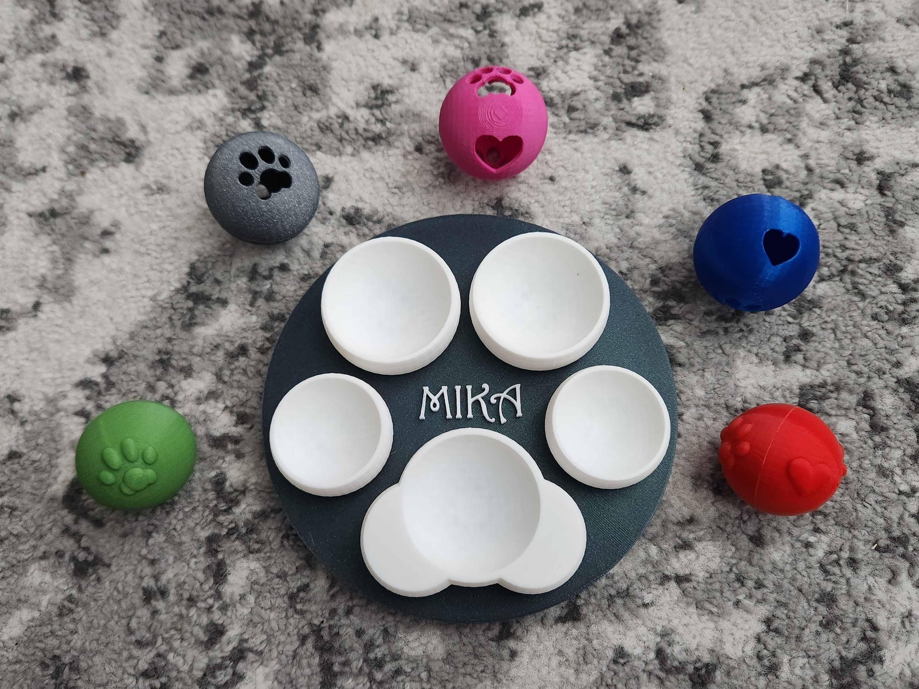 Kitty Toy Ball Set with Customizable Storage Base by Ominous Fyxen