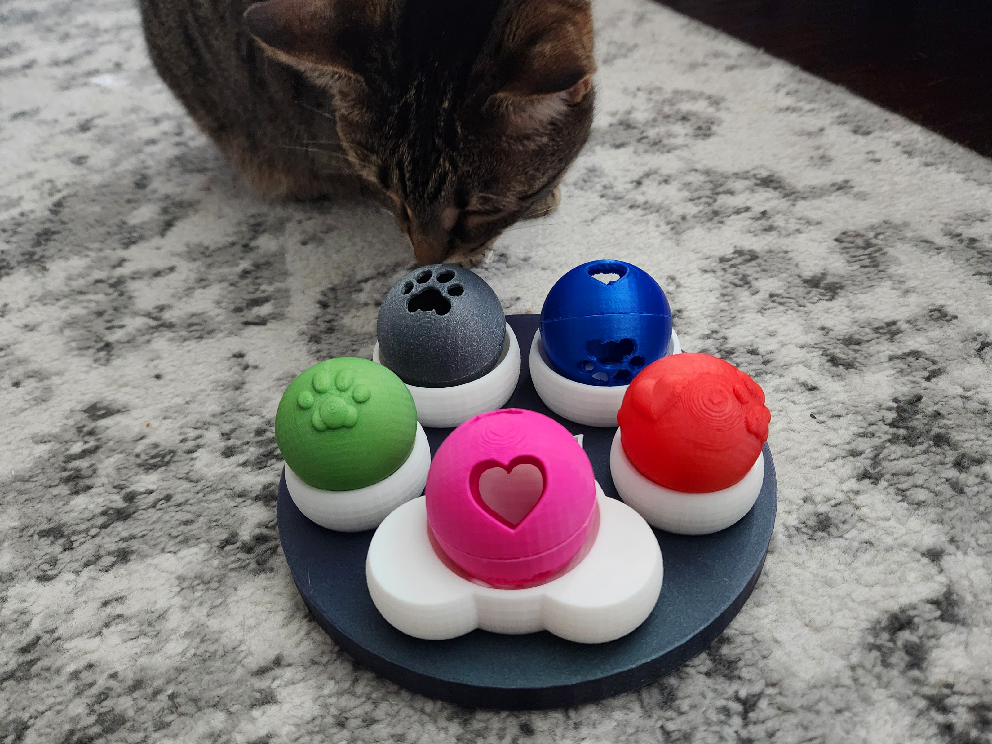 Kitty Toy Ball Set with Customizable Storage Base by Ominous Fyxen