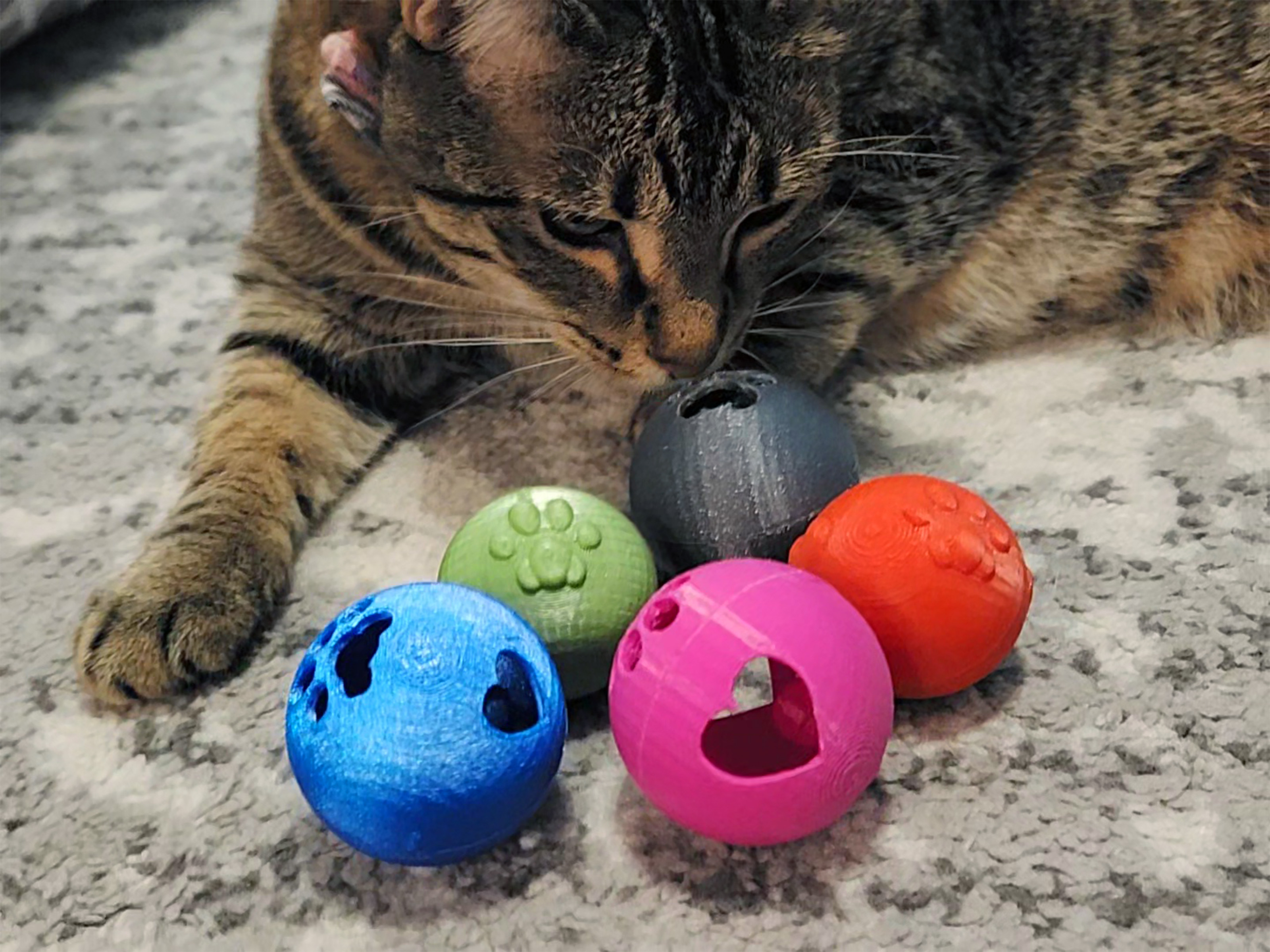 Kitty Toy Ball Set with Customizable Storage Base by Ominous Fyxen
