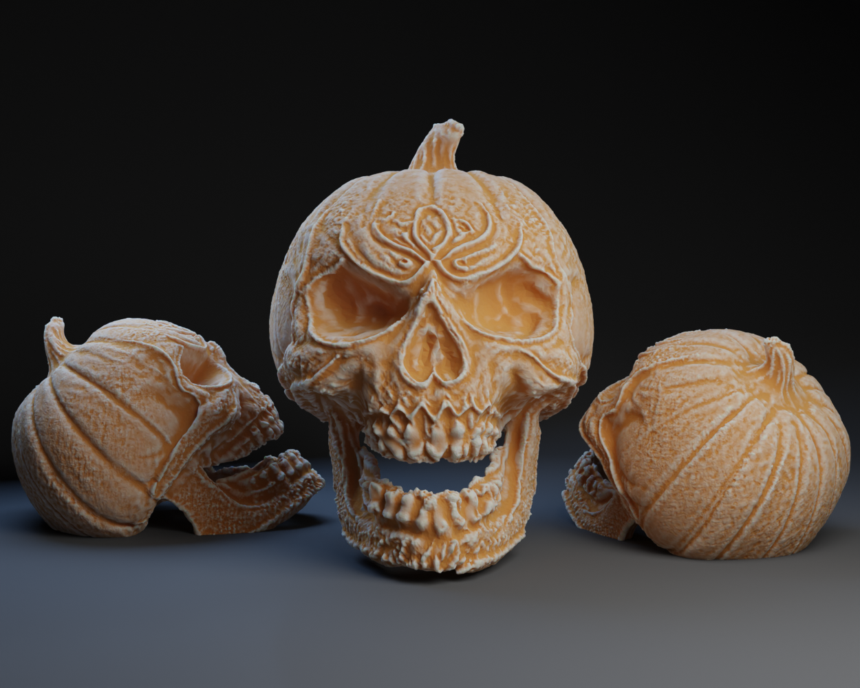 Carved Pumpkin Skull