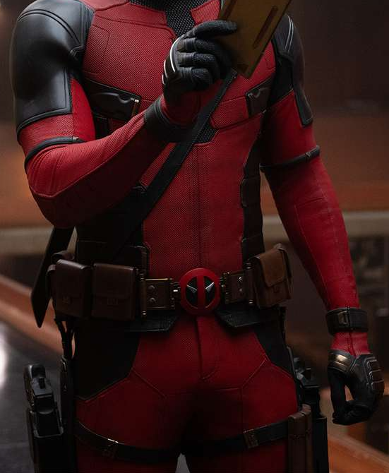 deadpool's belt buckle with loops and pouch base