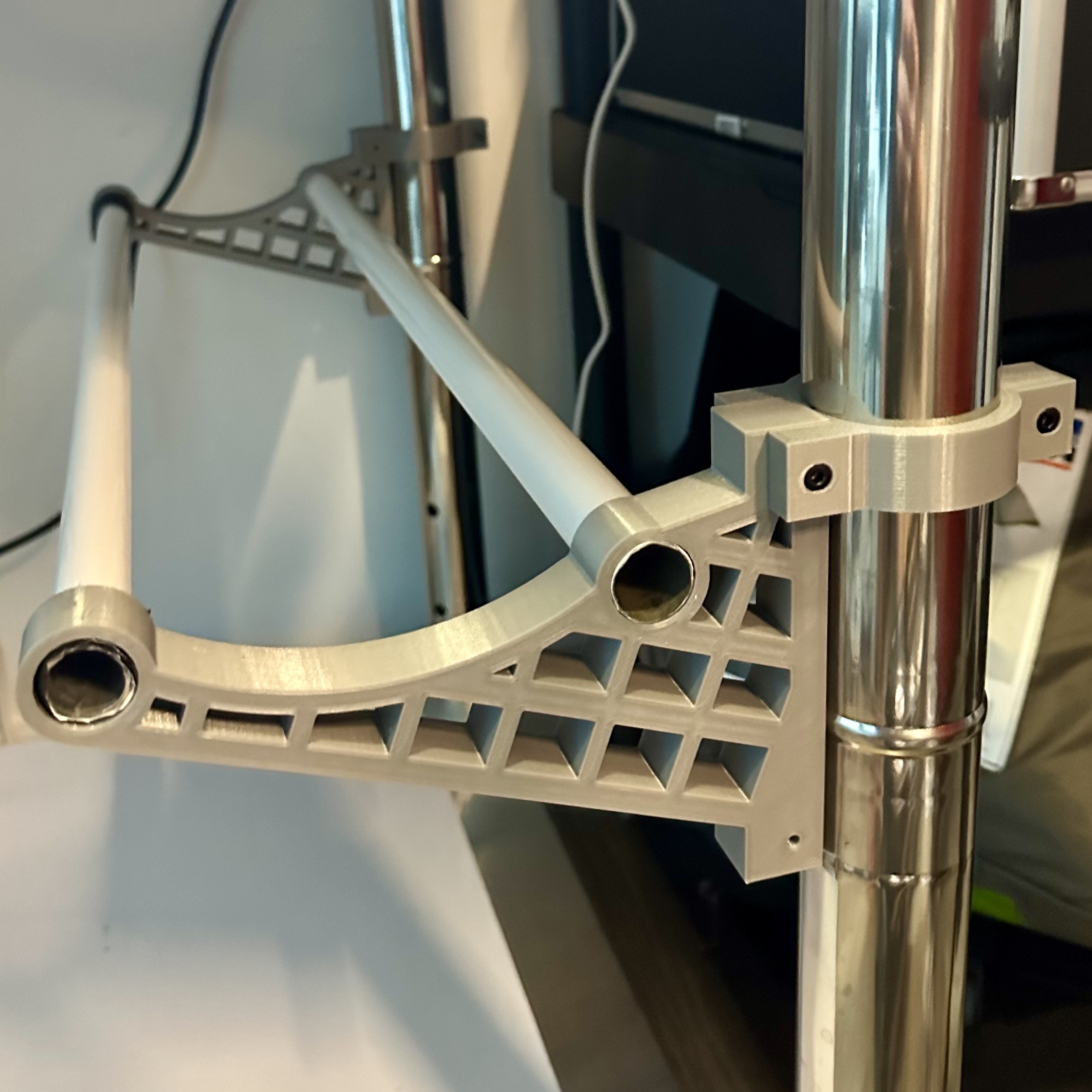Filament Spool Rack - Pipe Clamp Mounted 3D model thumbnail