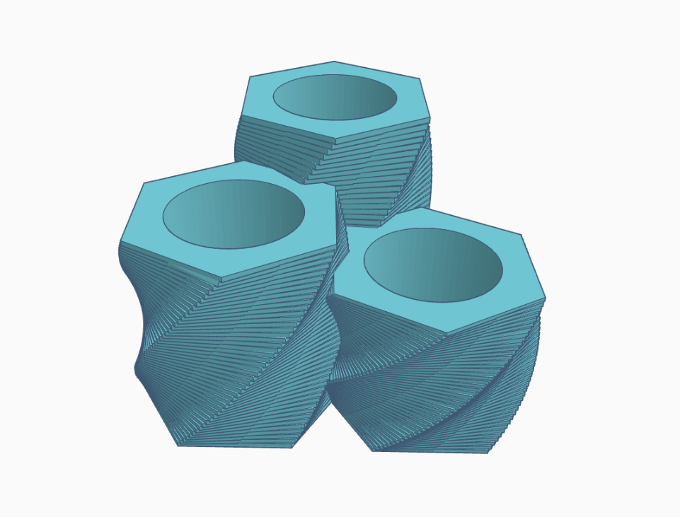Modern Triple Hexagon Spiral Planter