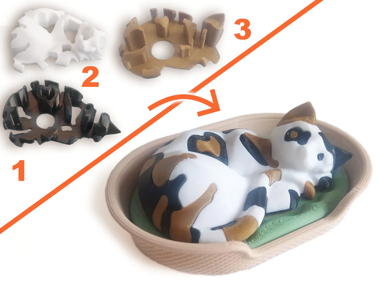 Single Extruder - TRIPLE Color - Sleepy Cat by Rossero | Download