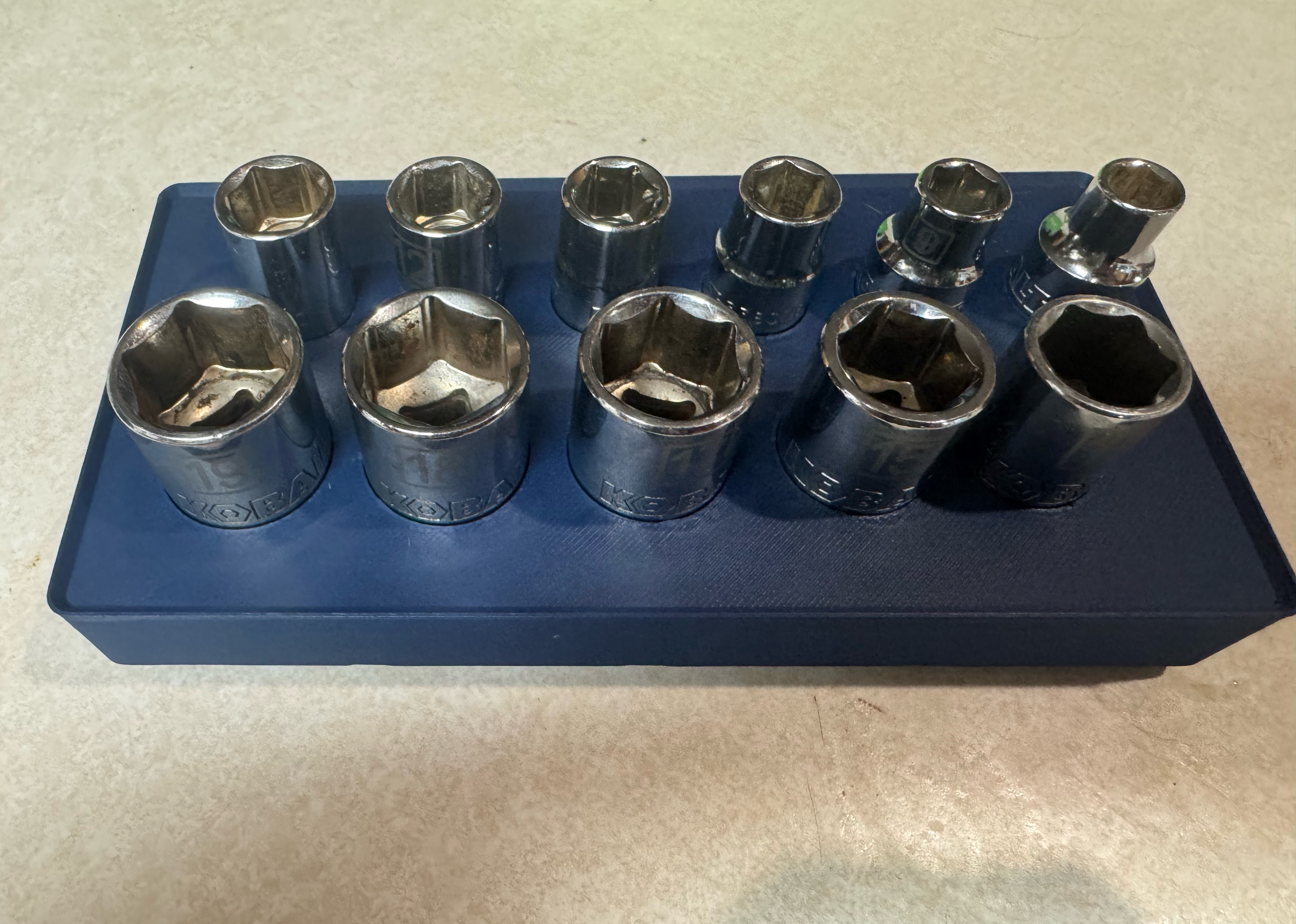 Kobalt 11 piece metric socket set gridfinity holder