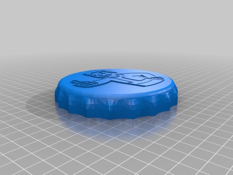 Miniatura 3 do modelo 3D Vault boy bottle cap