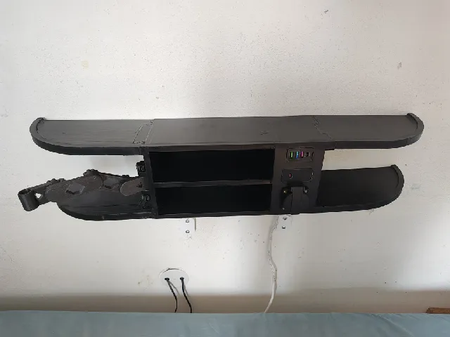 Wall mounted NIGHT TABLE with drawers and shelves+chargers and outlet