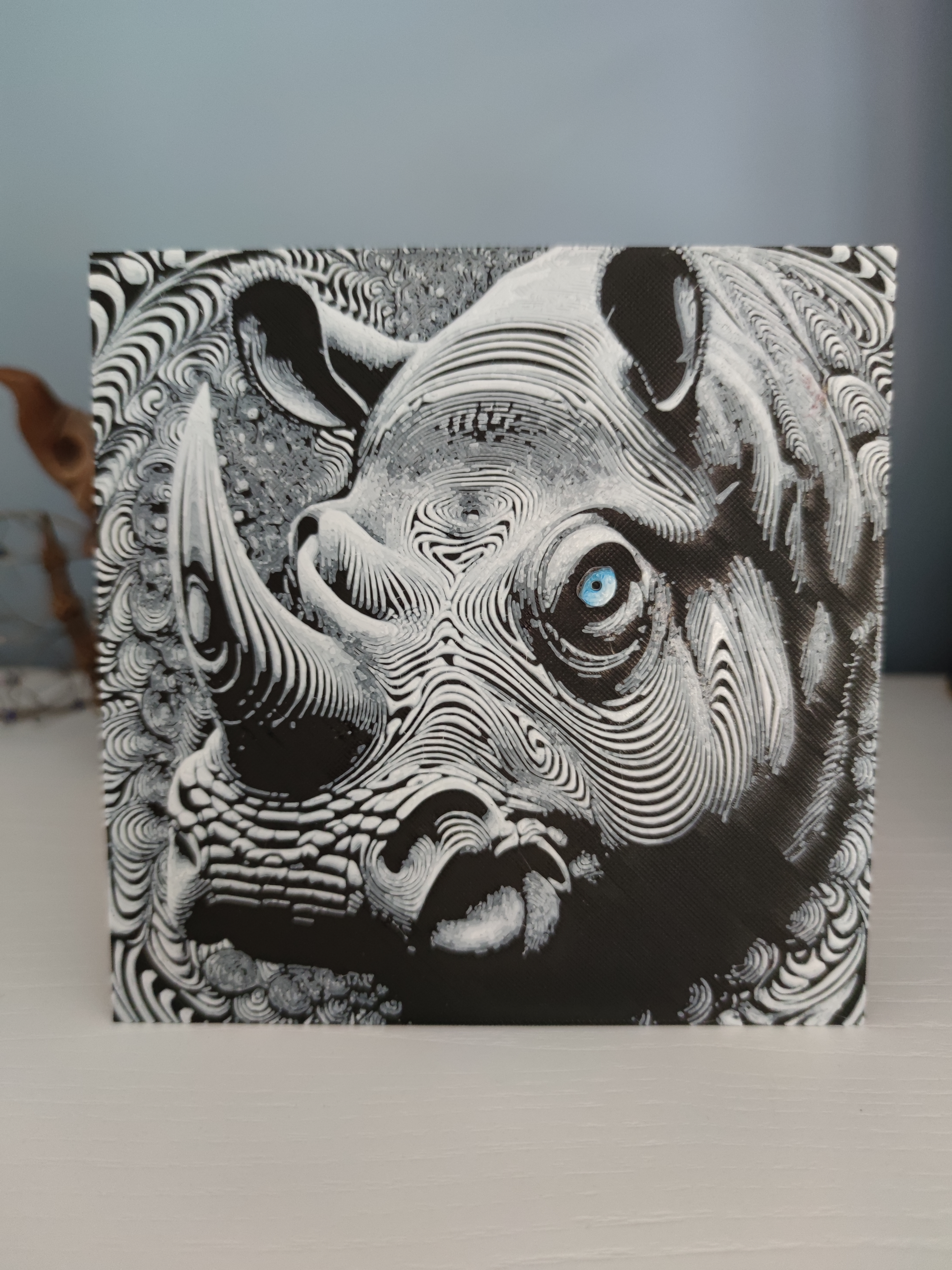 Hueforge of a rhino