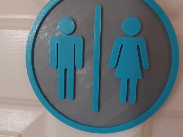 Cool Bathroom / Toilet Door Sign (No AMS)