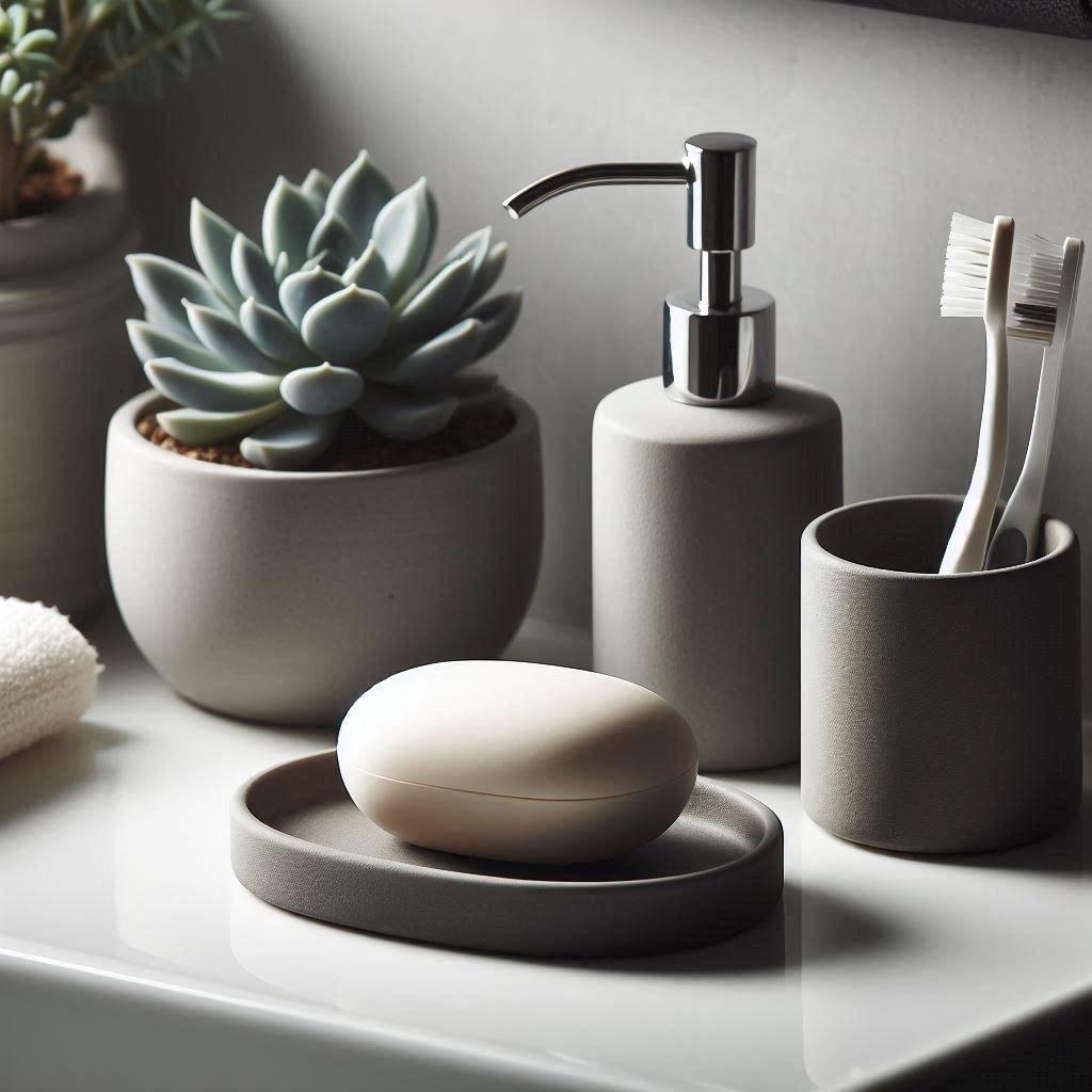 Designer Soap Dish & Toothbrush Cup Set