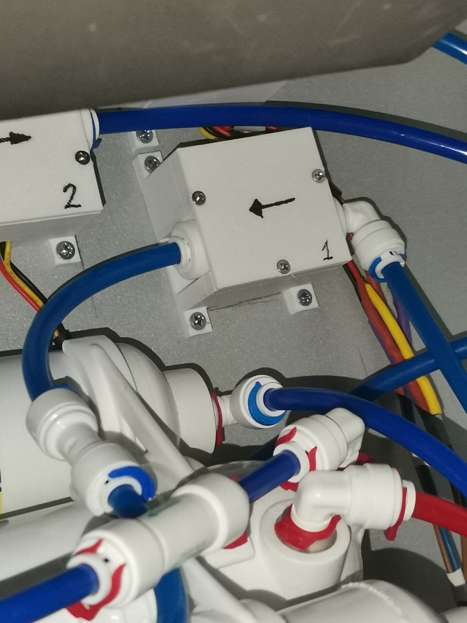 Case for water counter based on holl sensor  with 1/4 tubes