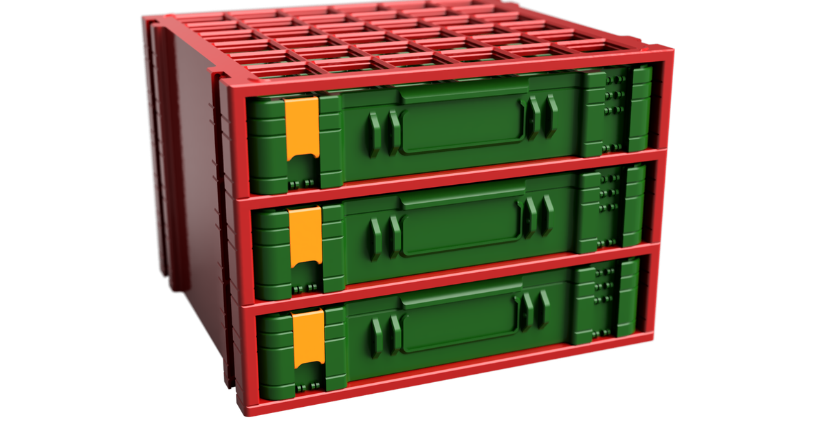 Gridfinity Storage Box Shelves (Parametric) by Aleks Plewinski