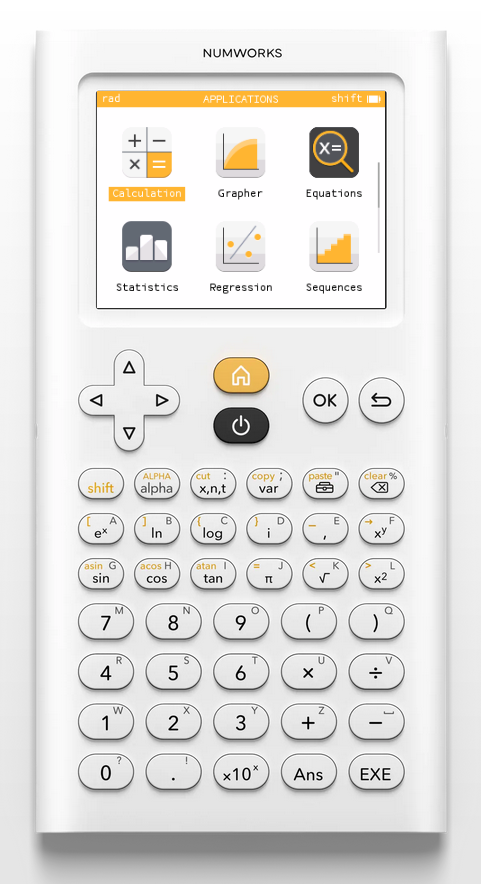 Numworks N0110 graphing calculator plastic parts