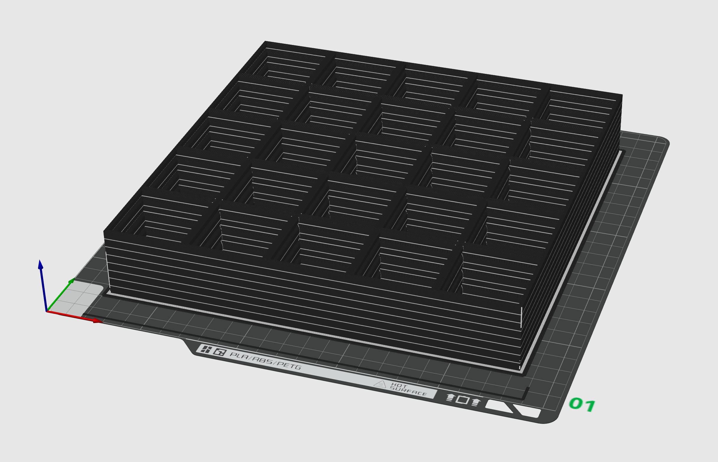 Gridfinity Baseplate Stack 8-high for Bambu with AMS