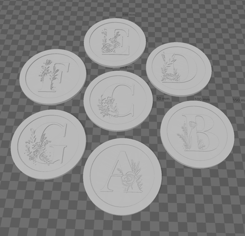 Flower Letter Coasters A-E