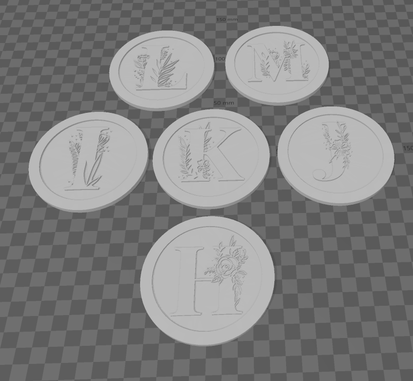 Flower Letter Coasters HM by Chloe's 3D Prints Download free STL