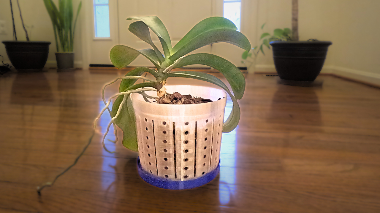 6in Orchid Planter for Oversized Orchids with Saucer and Ventilation for Roots