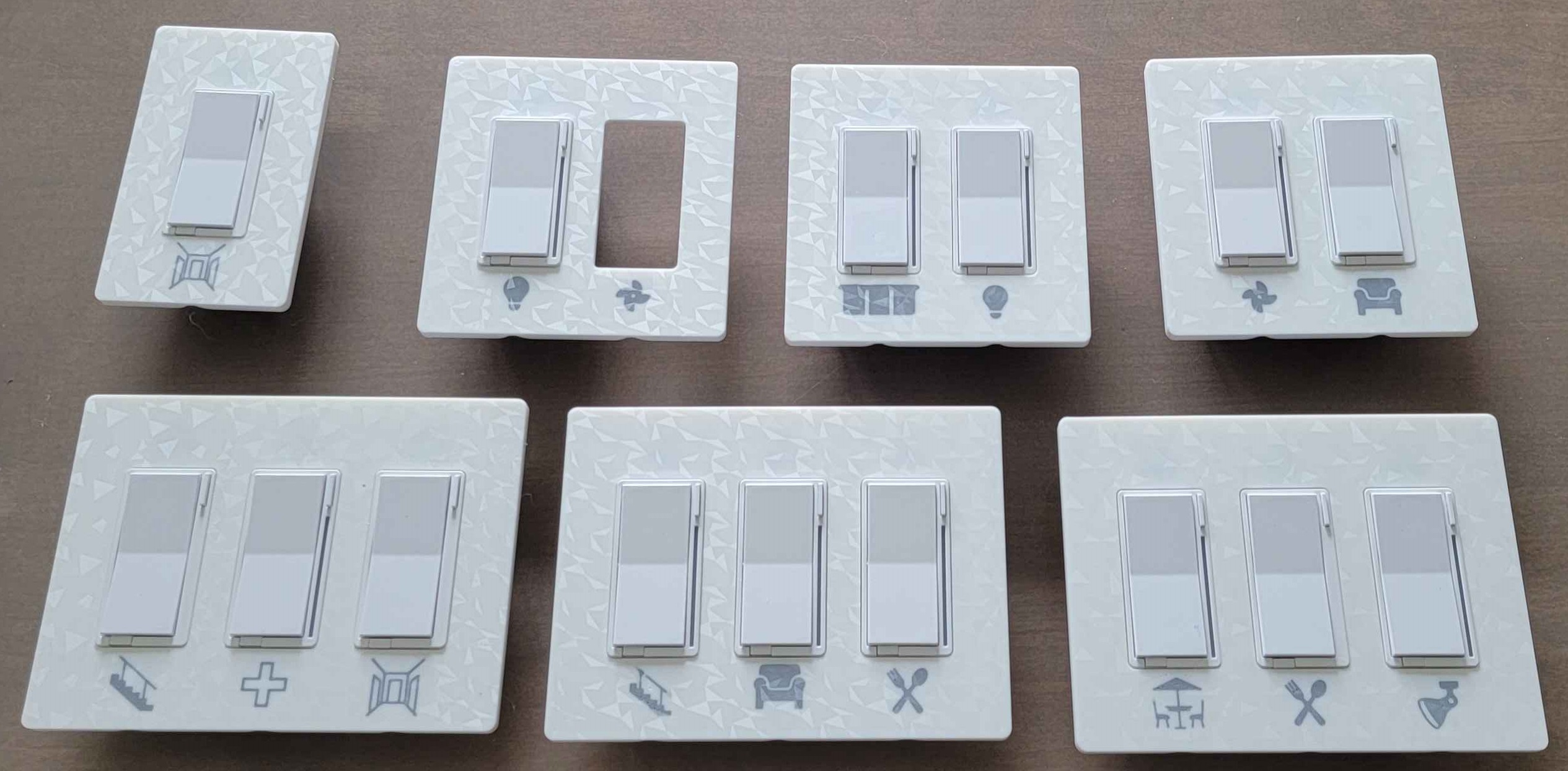 Decora style screwless light switch cover - 1-6 Gangs