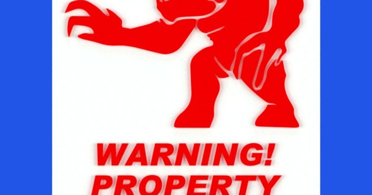 WARNING - PROPERTY PATROLLED BY RANCOR, sign by Becker Thorne ...