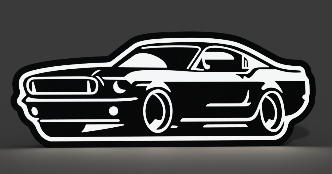Ford Mustang Lightbox LED Lamp by braga3dprint Printables Store