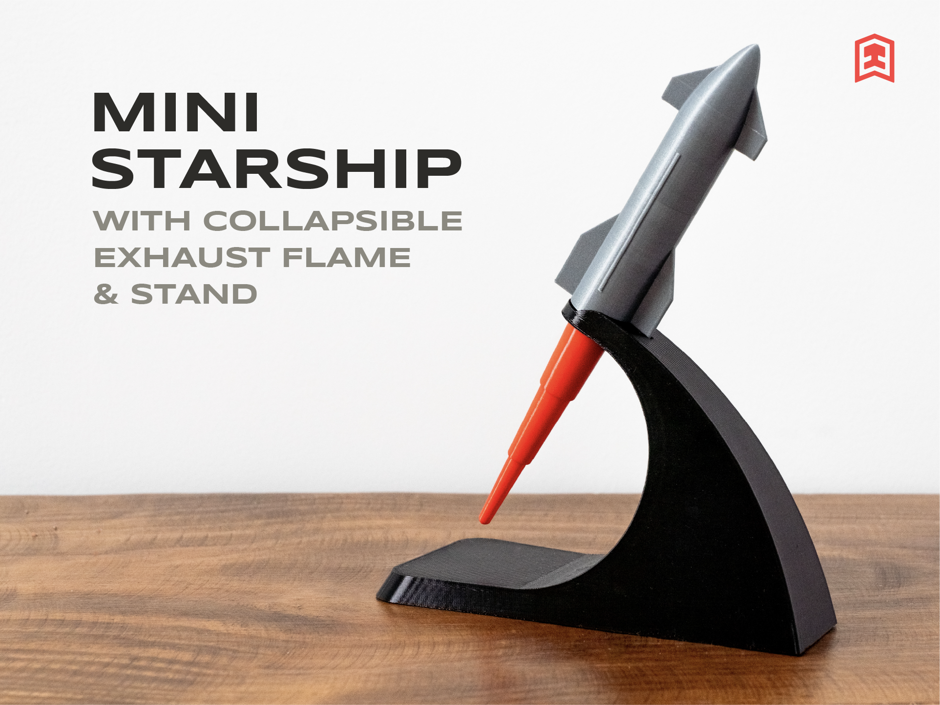 Mini Starship with Collapsible Exhaust Flame