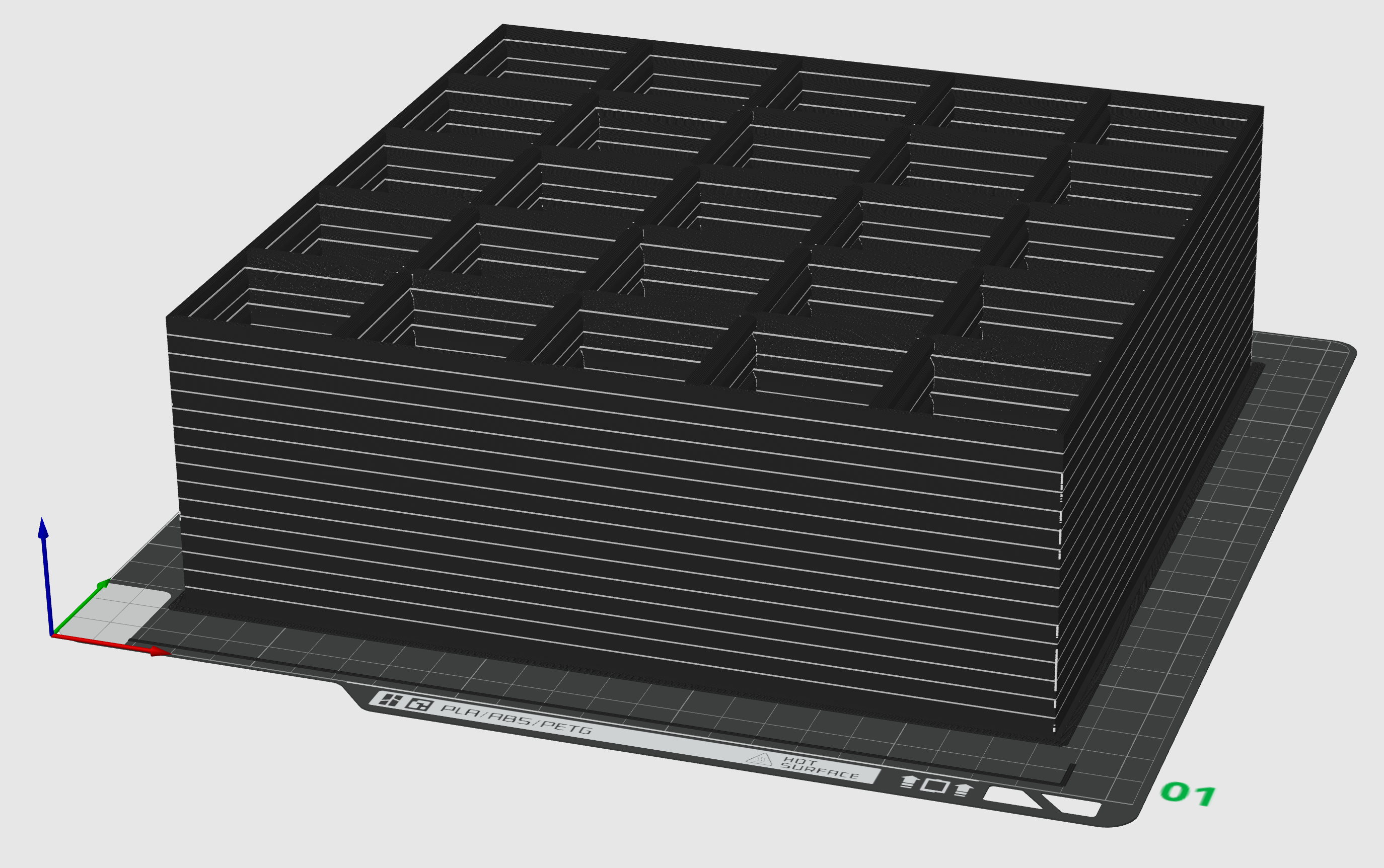 Gridfinity Baseplate Stack 16-high for Bambu with AMS