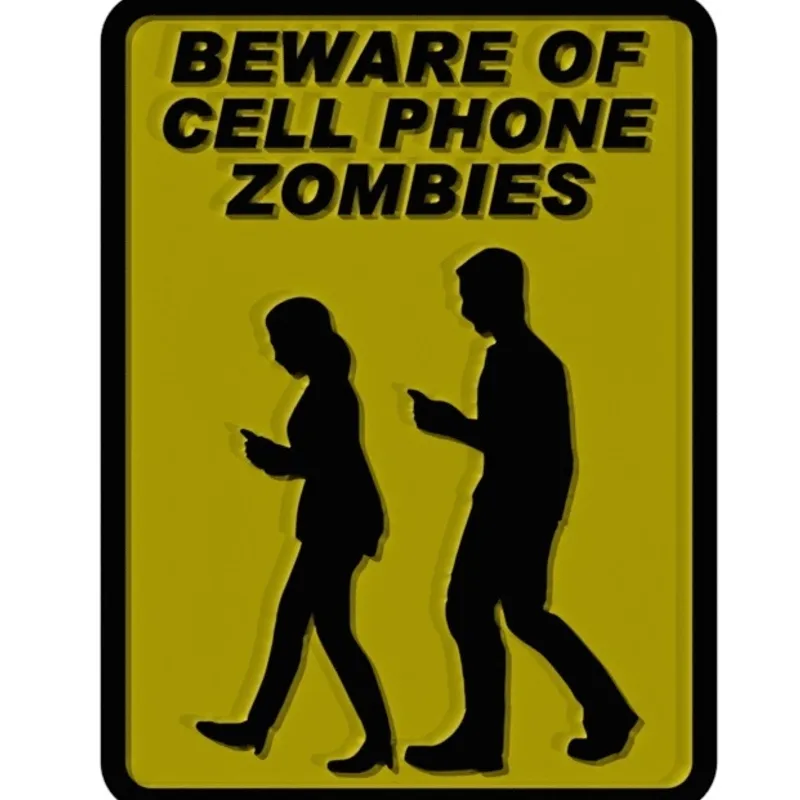 Beware of Zombies Fridge Magnet 