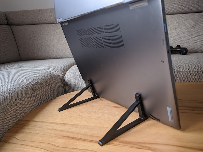 Super simple vertical laptop stand (T490s, T470, Acer Chromebook, many more)