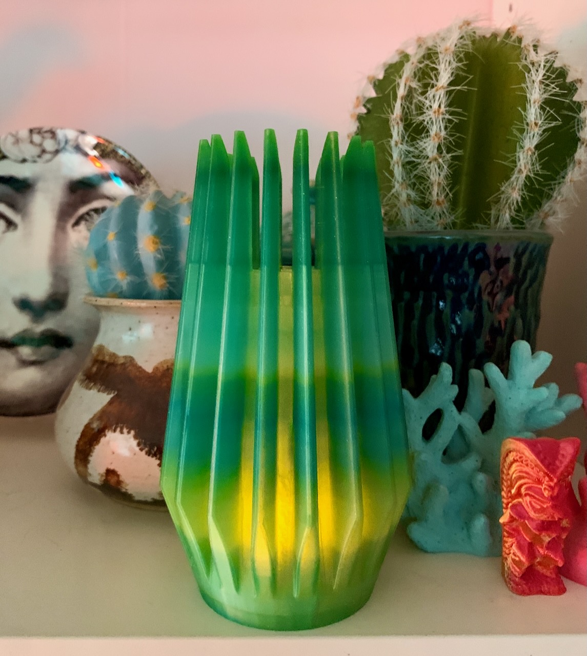 Mid-Century Modern Tealight Lantern: "Fences"