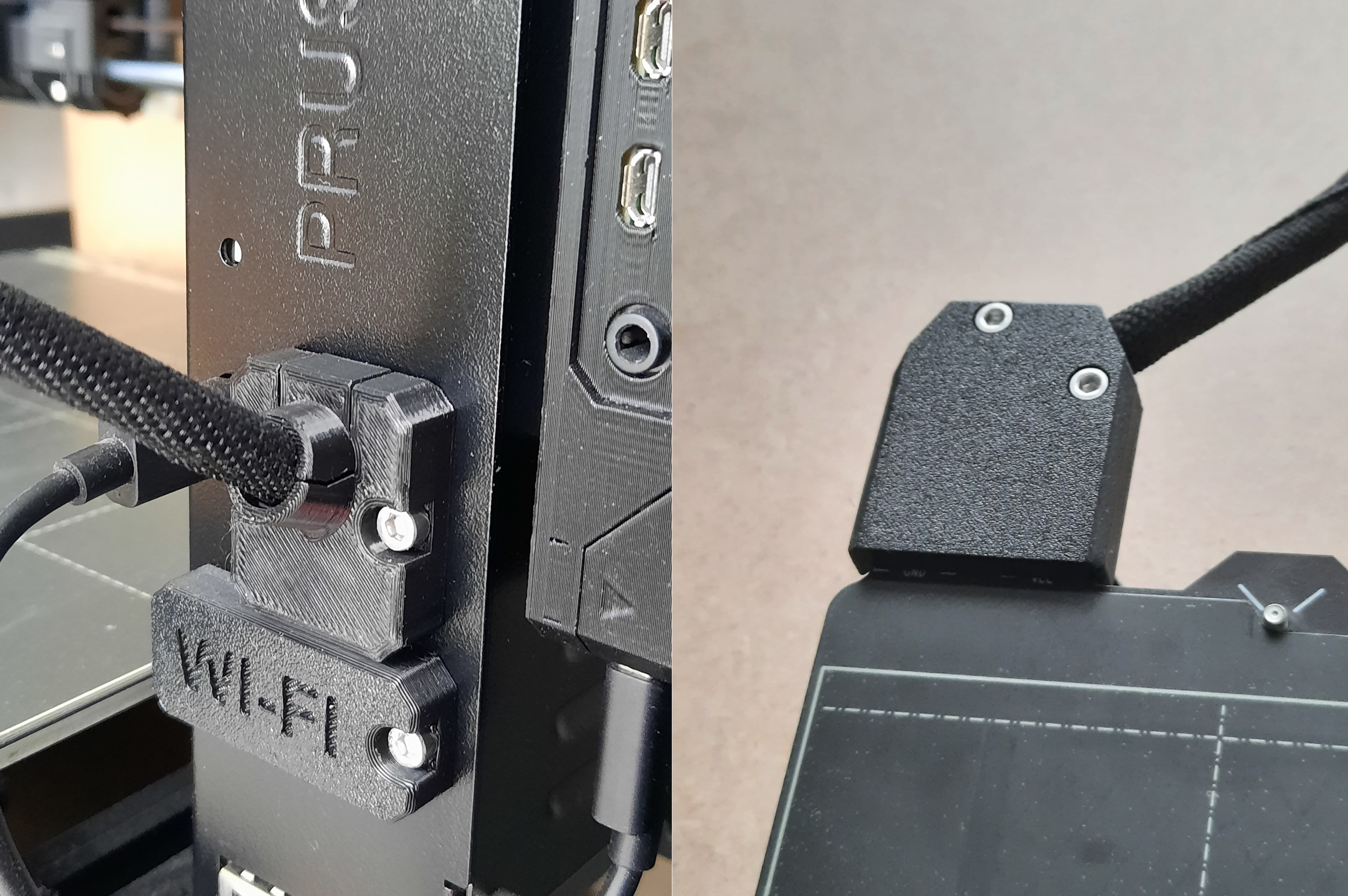 Prusa MK4(S) Heatbed 60° cable cover and extra holder for enclosures