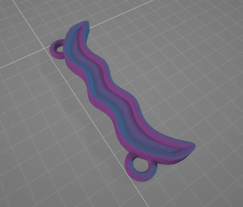 Curve keychain by Tali | Download free STL model | Printables.com