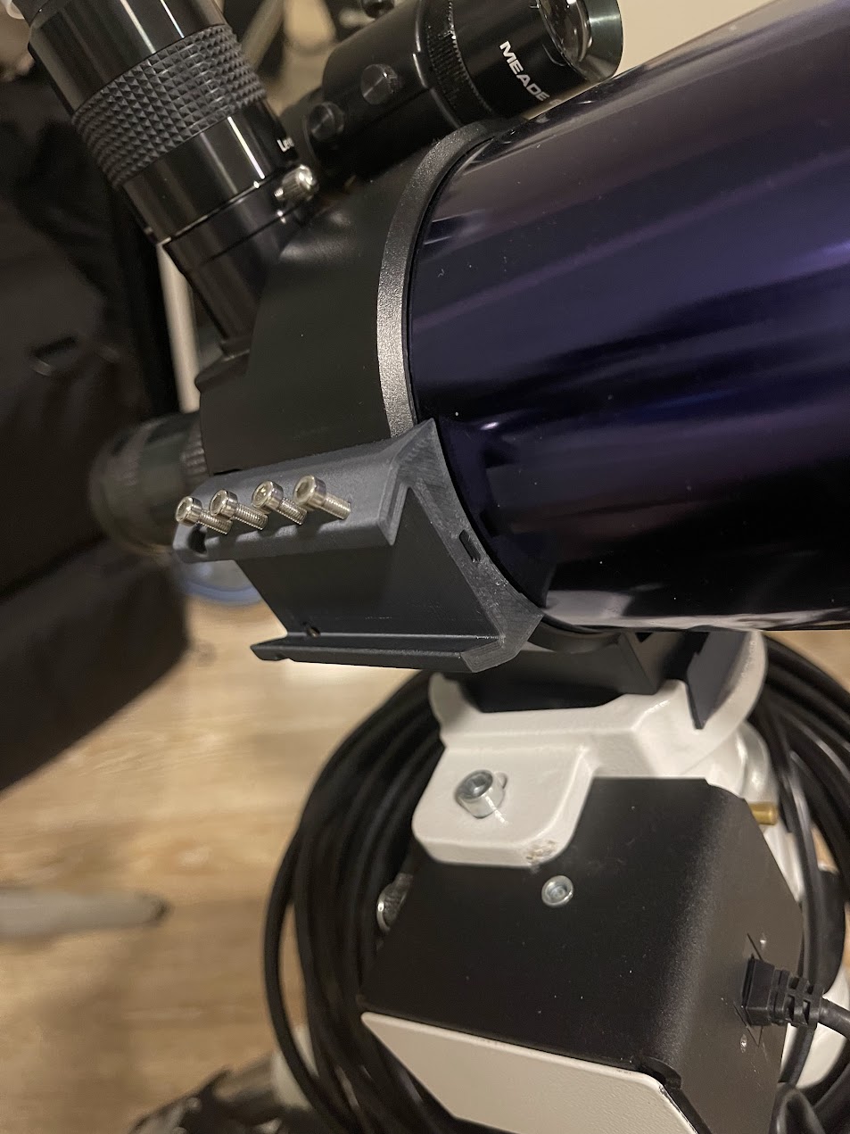 Deforked Meade ETX90 Finderscope Vixen adapter