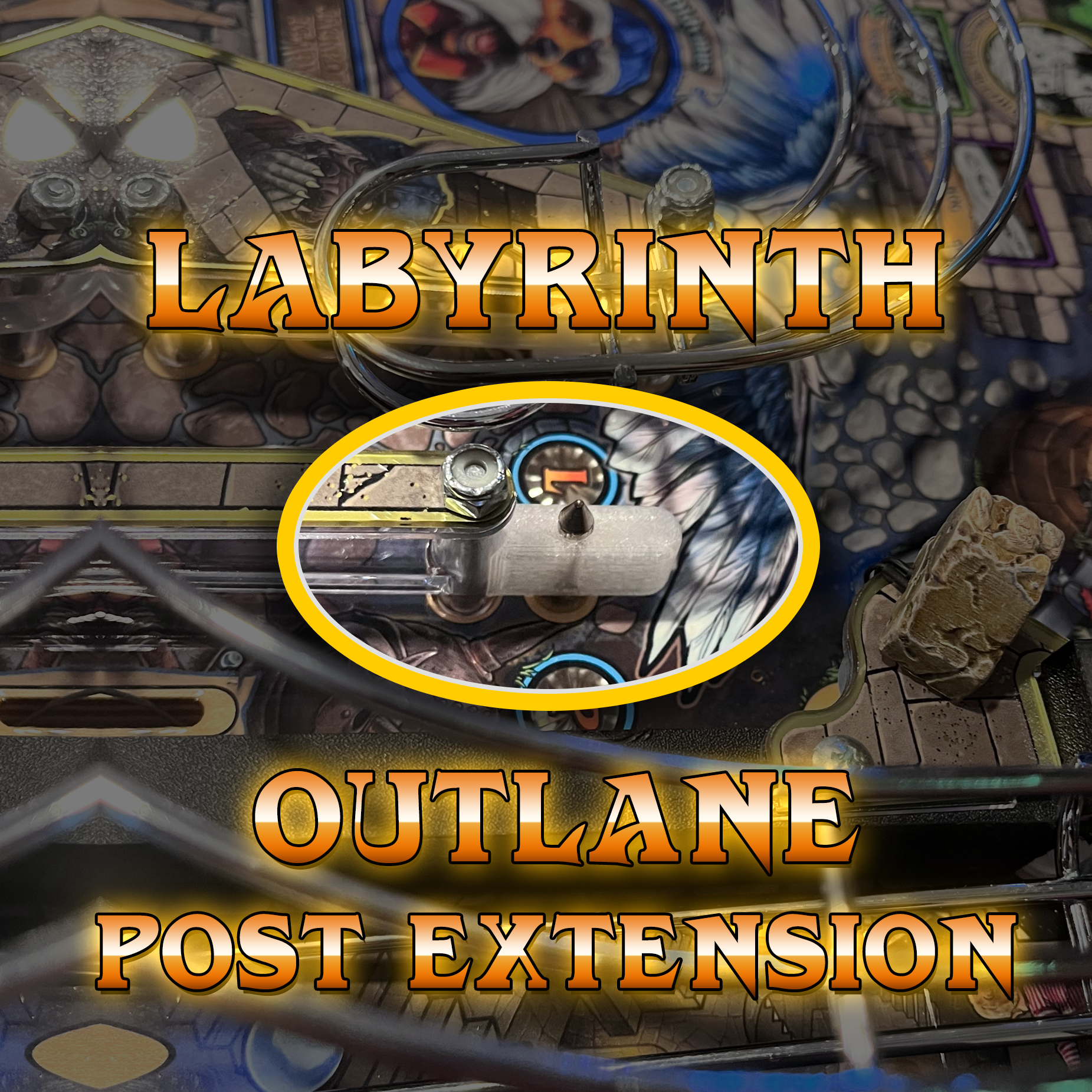 Labyrinth Pinball outlane post extension