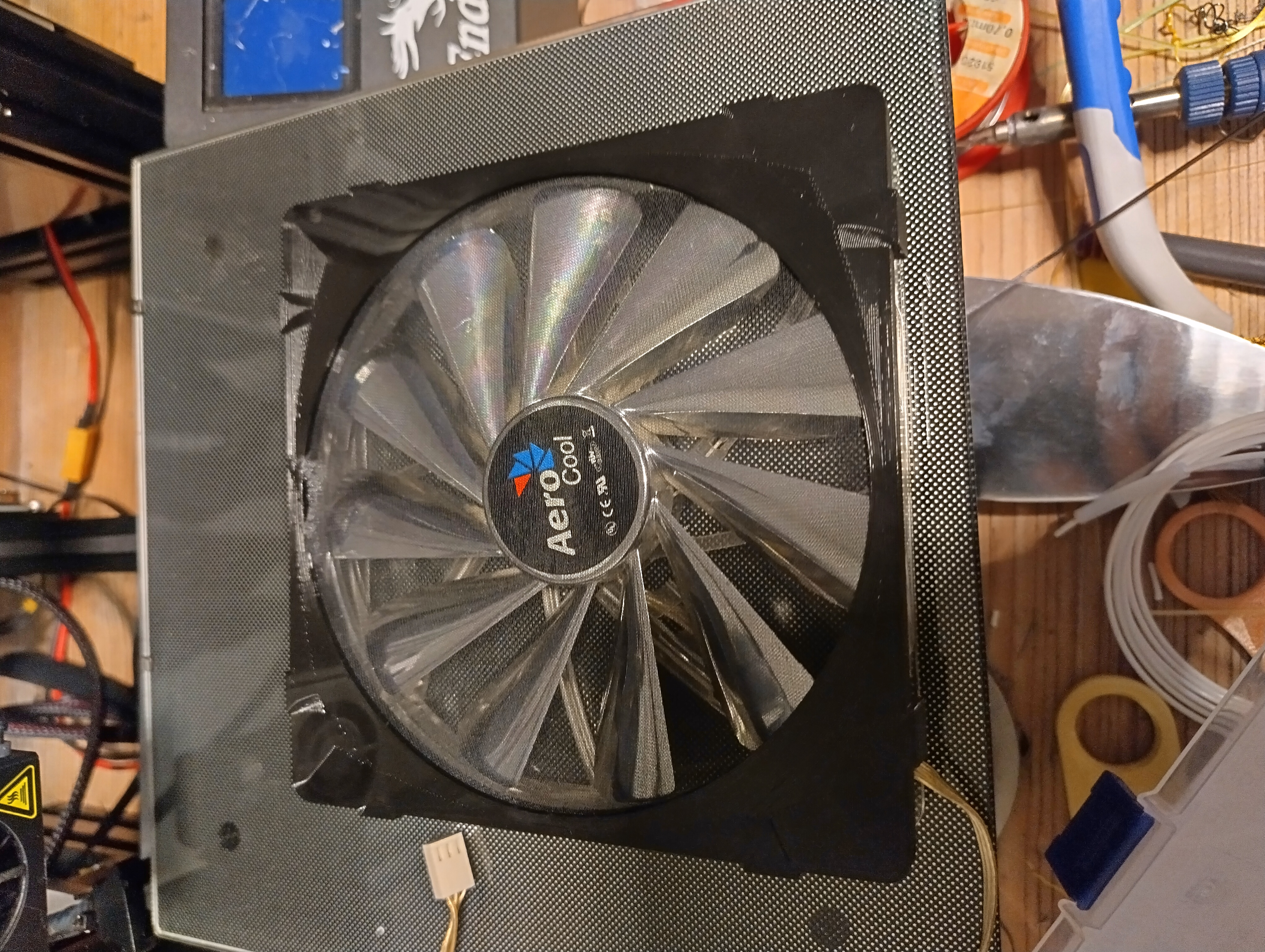 140mm fan filter using tights / pantyhose