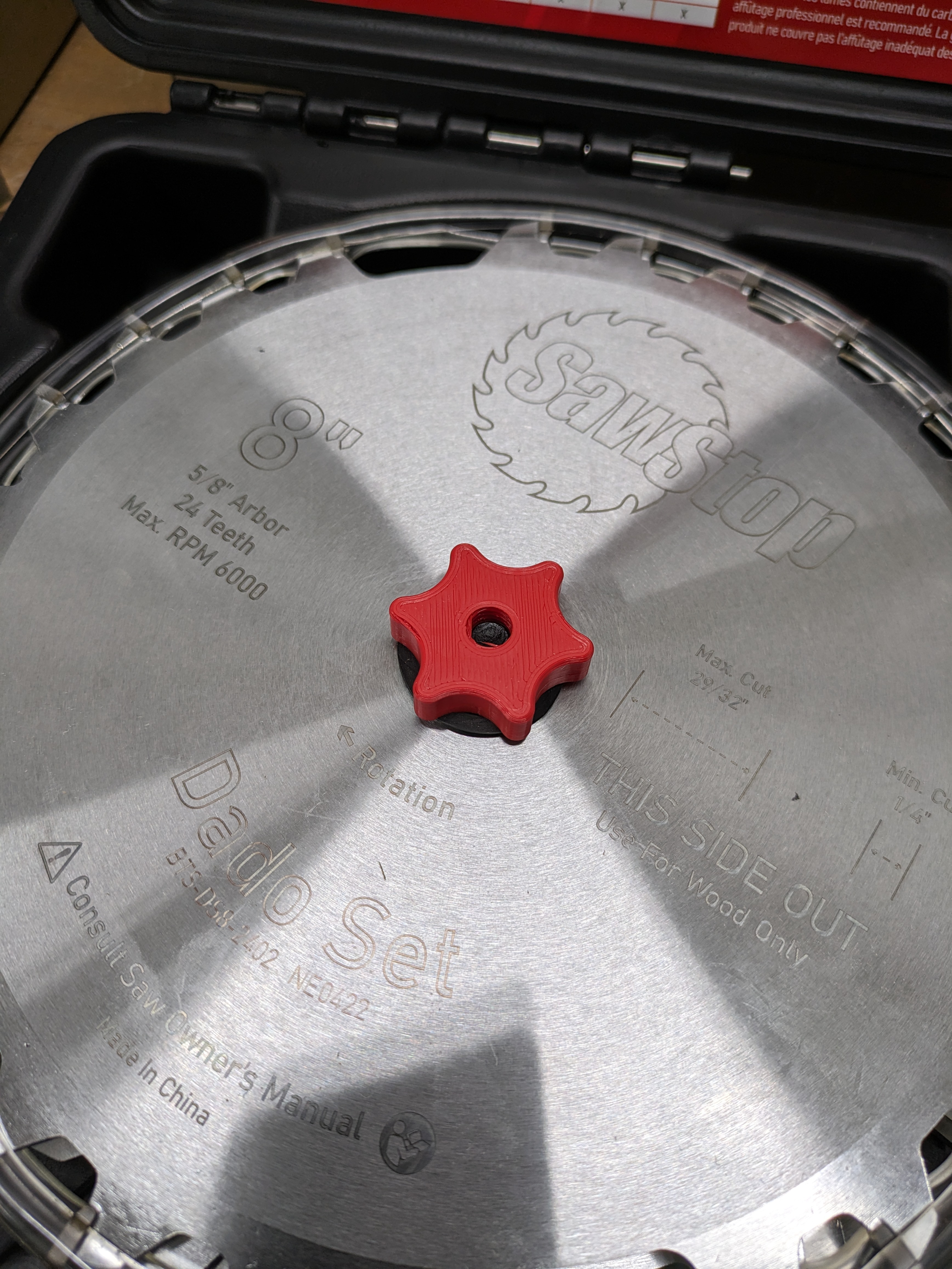 Lock nut for Saw Stop dado kit
