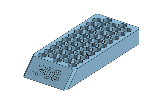 .308 Reloading Block Hex patterned