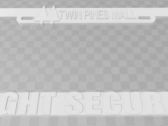 Twin Pines Mall - Night Security License Plate Frame, Back To The Future