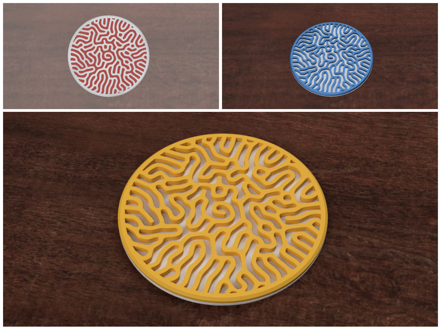 Miniatura 4 do modelo 3D "Diffusion" Coaster | Dual color