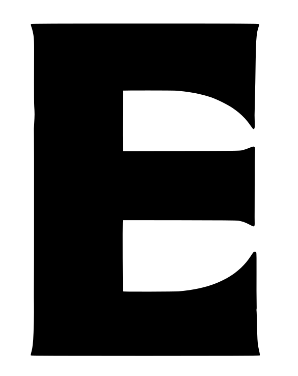 Drawing template: Letter E (3)