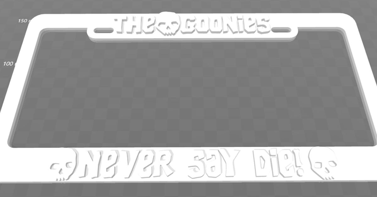 The goonies never say die license plate frame by becker thorne