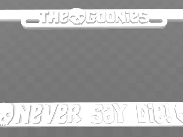 The Goonies - Never Say Die!, License Plate Frame