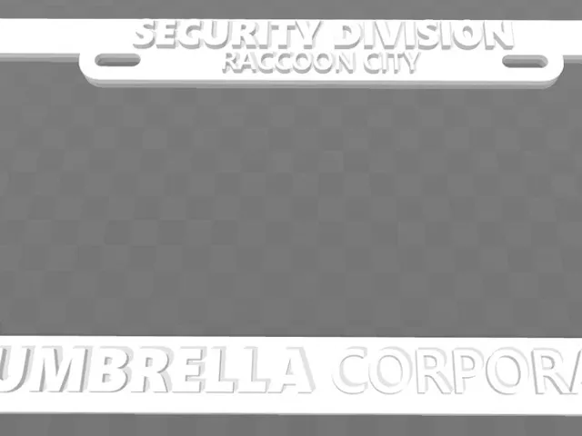 Umbrella Corporation - Security Division, Raccoon City, License Plate Frame, Resident Evil