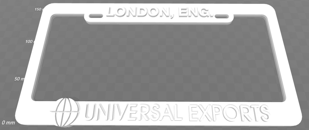 Universal Exports - London, Eng., License Plate Frame, James Bond
