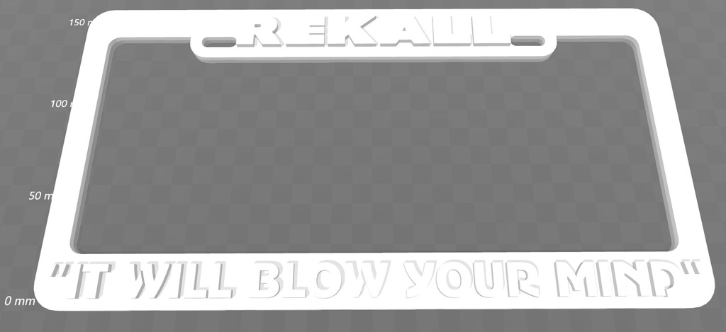 Rekall - It Will Blow Your Mind, License Plate Frame, Total Recall