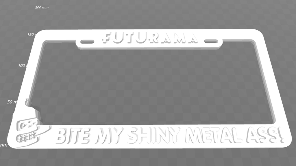 Futurama - Bite My Shiny Metal Ass, License Plate Frame