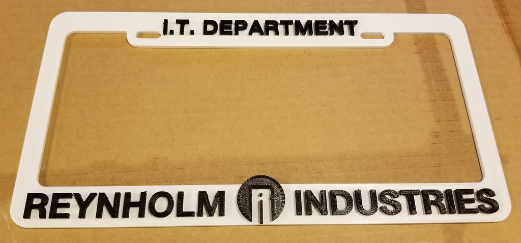 I.T. DEPARTMENT - REYNHOLM INDUSTRIES, License Plate Frame